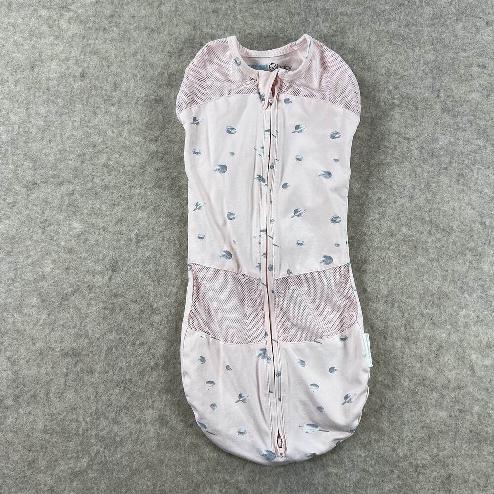 SNOO SACK Happiest Baby Sm 0-2 Mo Organic Cotton Pink Celestial Planet Swaddle
